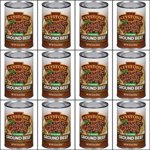 12 Canned Ground Beef Keystone Meat 14 Oz Off-grid Emergency Camping Food - Picture 1 of 9