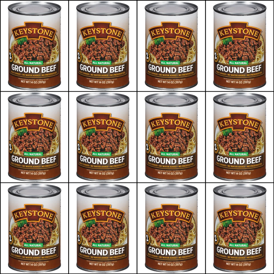 Keystone Ground Beef Pack of 6 Cans 14.49 Ounces Keto Friendly Gluten