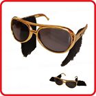 Elvis Presley Rock & Roll Rocker Sunglasses Glasses With Sideburns-Costume-Party