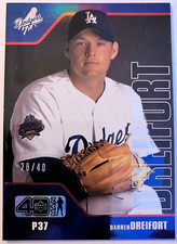 2002 Upper Deck 40-Man Electric Rainbow #703 Darren Dreifort #28/40 Dodgers