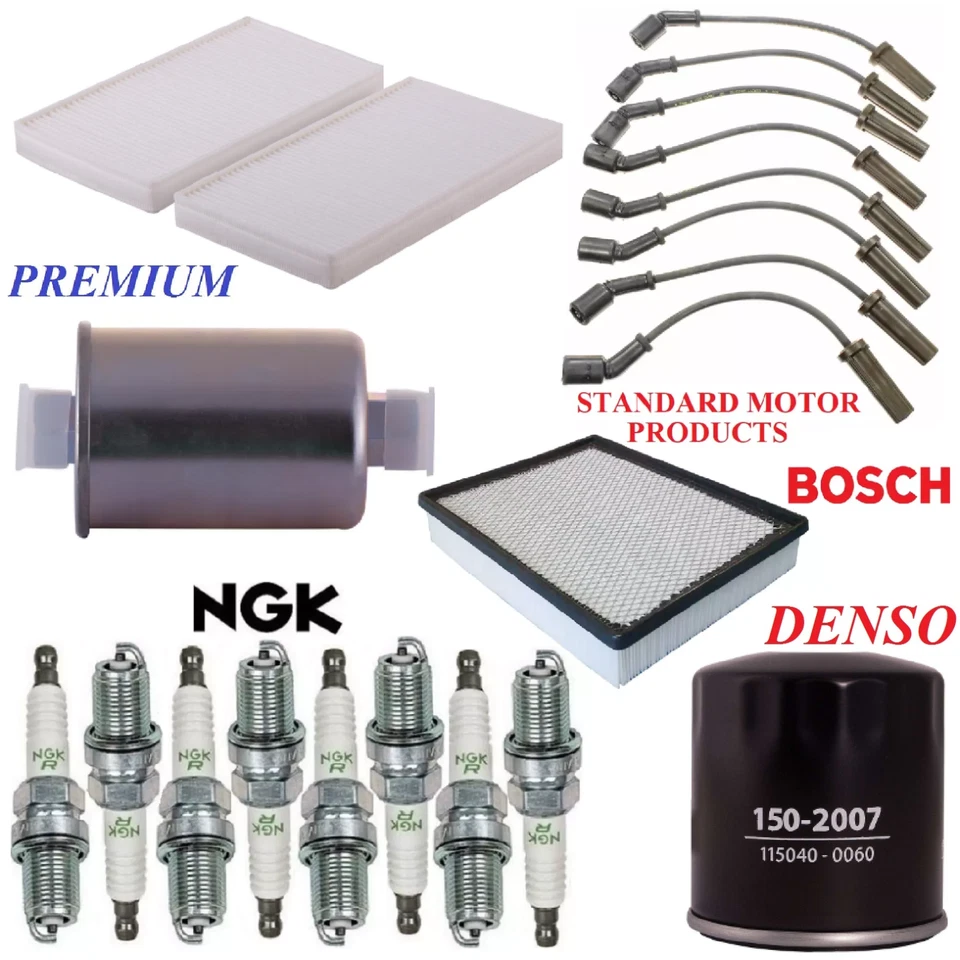 Tune Up Kit Filters Plugs For GMC SIERRA 2500 V8 5.3L 6.0L,SQUARE COIL 1999-2000 - Image 1 of 1