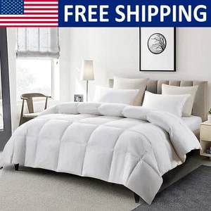 Feather Down Fiber Cotton Comforter 100% Cotton Down Duvet Insert Full/Queen - Picture 1 of 8