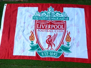 Drapeau 90x150 cm LIVERPOOL FC hand signed TEAM 2021 / 2022 foot ultra flag REDS - Bild 1 von 9
