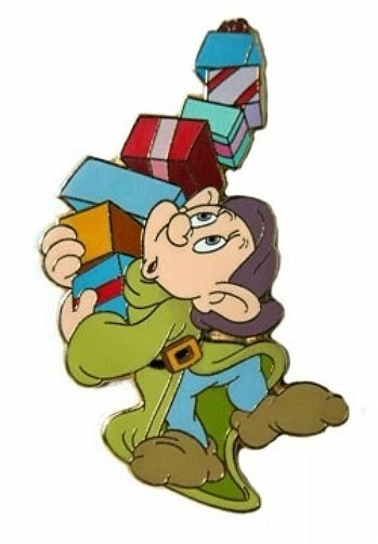 HTF LE OLD Disney Auctions (P.I.N.S. Snow White Dwarf Dopey Christmas Presents - Image 1 of 1