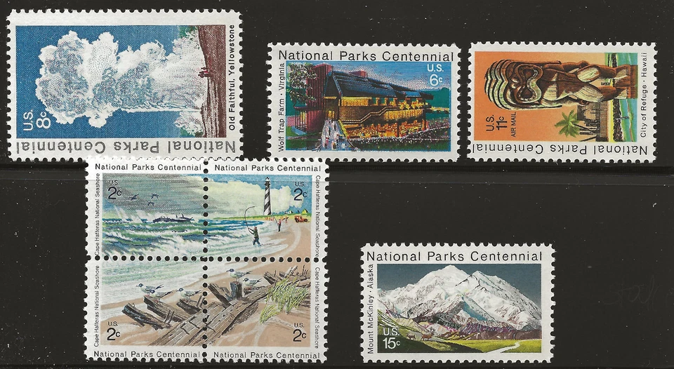 US Scott #1448-54 & C84, Singles & Block 1972 Complete Set FVF MNH - Image 1 of 1