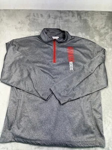 Nebraska Cornhuskers, Majestic Section 101, Men's XL Gray/Red 1/4 Zip Pullover - Picture 1 of 6