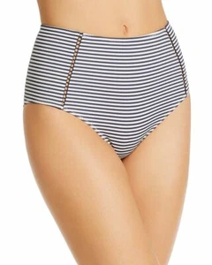 Jonathan Simkhai Bikinihose azurblau gestreift hohe Taille L11618 Größe Medium - Bild 1 von 3