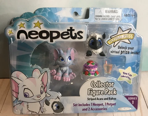 Neopets Figure Collector Pack Series 1 Striped Acara and Babaa Cover