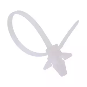 2.5mm x 100mm Natural White Wing Push Mount Cable Tie - Pack of 100 - Picture 1 of 1