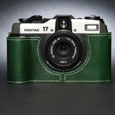 2025 手工制作真皮半摄像头保护壳 保护套 保护 适用于宾得 17 — 第 1/4 张图片