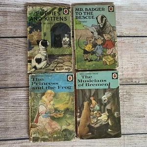 4 x Vintage Ladybird Hardcovers ~Princess & the Frog/Puppies & Kittens/Mr Badger - Picture 1 of 22