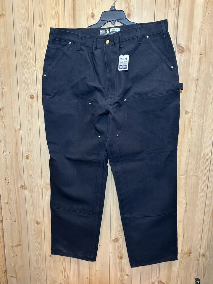 Vintage Carhartt Black Double Knee Duck Work Pants Men's 44x32 B01BLK Union USA
