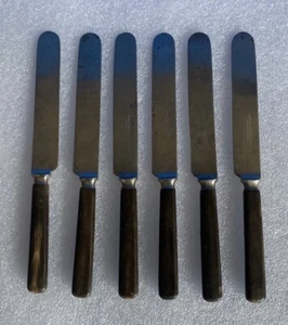 Lot Of 6 VTG Lamson & Goodnow MFG Table Knives 8” Amber Bakelite Handles USA - Picture 1 of 24