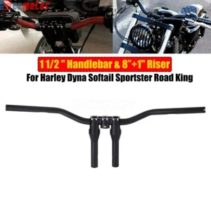 Kit de manillar y elevador de 8" de alto de 1 1/2" 38 mm para Harley Dyna Softail Sportster XL - Imagen 1 de 11