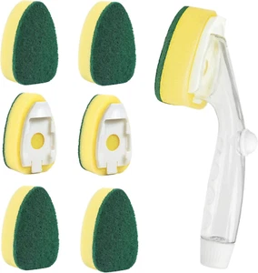 Soap Control Handle Dishwand Refills, 6 Sponges Heads Dish Wand Refill , Heavy D - Picture 1 of 6