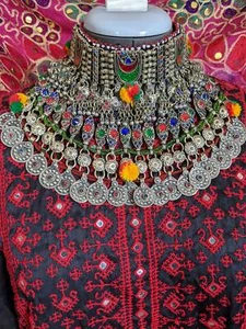 Gargantilla Pechera Tribal Luna Media Luna Kuchi Auténtica Adorno Vintage (#10143) - Imagen 1 de 9