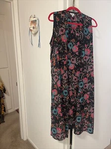 Pretty Lularoe Joy Long Vest, Floral Design Size Large - Picture 1 of 8