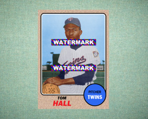 Tom Hall Minnesota Twins 1968 Style Custom Baseball Art Card