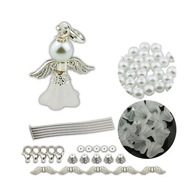 30x Bastelset Schutzengel Charms Engel Perlen Glücksbringer Acryl Kelche - Bild 1 von 3