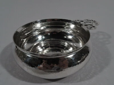 Antiguo Porringer - Artesanía y Artesanía Martillado - Plata de Ley Americana Foto 1 de 4