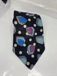 Bugle Boy Men's Polyester Tie 59" X 4" Black Abstract Polyester - Picture 1 of 3