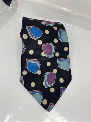 Corbata de poliéster para hombre Bugle Boy 59" X 4" negra poliéster abstracto Foto 1 de 3