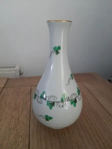 Vintage Porcelain Herend Hungary Green leaf Bud Vase - Picture 1 of 6