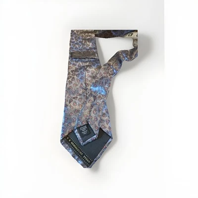 Gravata de seda grossa cinza 61" de comprimento Ermenegildo Zegna Itália design exclusivo novo sem etiquetas - Imagem 1 de 2