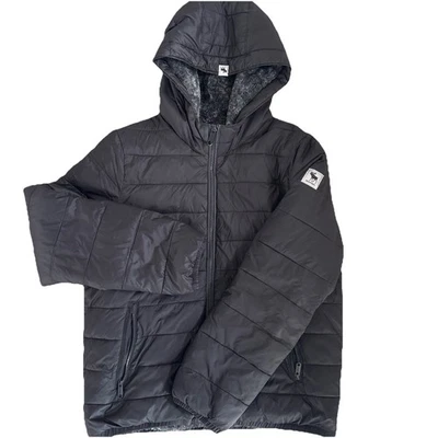 Abrigo acolchado forrado de lana negro Abercrombie para niños talla 15/16 unisex Foto 1 de 4