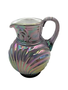 Fenton Iridescent Violet Lilac Lavender Purple Overlay Creamer Pitcher Shell - Picture 1 of 10