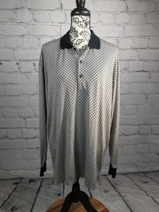 Bobby Chan Men's long sleeve top geometric print silk cotton blend size L b19 - Picture 1 of 10