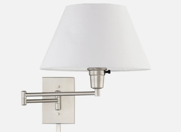 Kira Home Cambridge 13" Swing Arm Wall Lamp Brushed Nickel RV-W227-489-BN-WT - Image 1 of 4