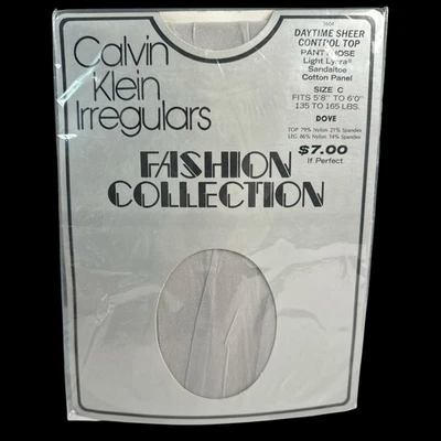 Vintage Calvin Klein Pantyhose - Irregulars - DOVE Sheer Control Top Size C  - Image 1 of 4