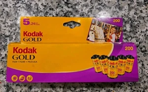 Kodak 5-Roll Pack Gold 200 35mm 24 Belichtungen Druckfilm abgelaufen 2008 NEU VERSIEGELT - Bild 1 von 6