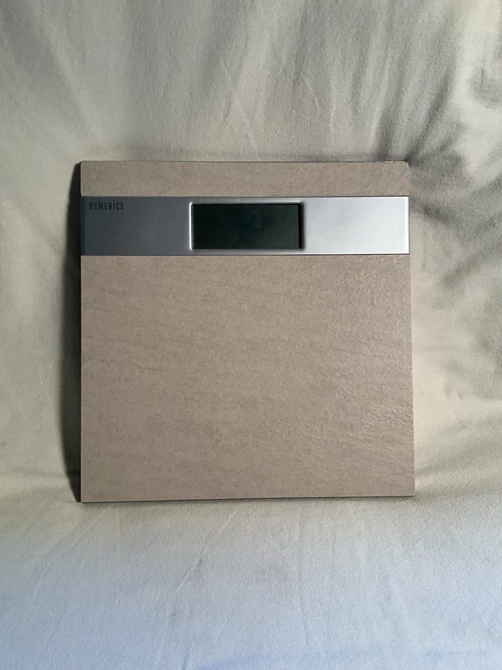 Homedics Tan Tile Top Bathroom Scale SC-475 Digital Display, Tested Works! - Image 1 of 4