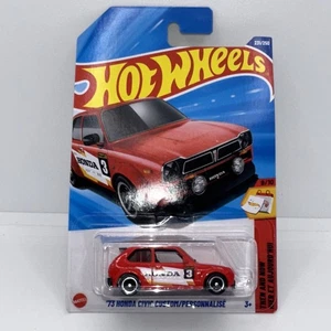 Hot Wheels 73 Honda Civic Custom Red #231 Mainline 2025 Case M New - Picture 1 of 3