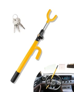 Steering Wheel Lock, Heavy Duty Anti-Theft Device, Adjustable Length for Cars... - Picture 1 of 7