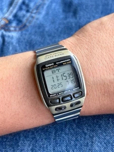 Vintage Casio Databank Alarm Calculator Watch Digital 1990s Data Bank Japan Rare - Picture 1 of 7
