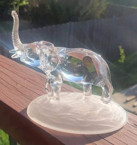 Crystal D Arques prächtiger Elefant klar & Milchglas Figur 4,5" groß - Bild 1 von 8