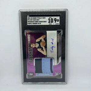 2024-25 Totally Certified Zach Edey Purple RPA Patch Auto RC /49 SGC 9 AUTO 10 - Picture 1 of 2