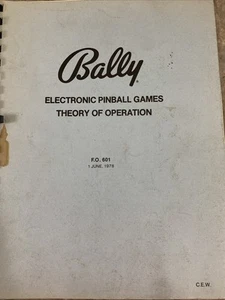 Bally - Giochi di flipper elettronici Teoria del funzionamento 1978 - Foto 1 di 4