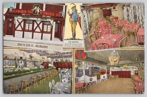 Schwaben-Hof Milwaukee WI Restaurant Bar Interior Postcard E. C. Kropp - Picture 1 of 3