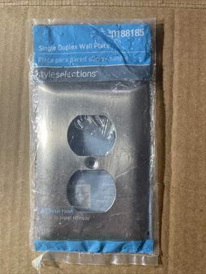 Placa de cubierta de salida dúplex individual #0188185 acabado de níquel satinado Foto 1 de 4