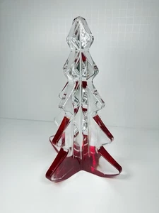 Albero di Natale Vintage MIKASA Piombo Cristallo Rosso Trasparente Vacanze - Foto 1 di 8