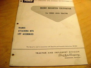 Ford Front Mount Cultivator Operator's Manual 6000 - Picture 1 of 1