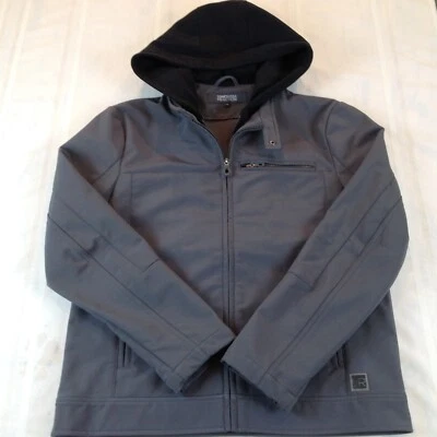 KENNETH COLE REACTION Full Double-Zip Gray Hooded Lined Jacket Men's Size Medium - Image 1 of 4