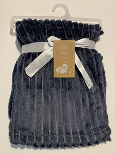 NEW Stylish Baby Soft Flannel Fleece Baby Infant Throw Blanket in Dark Blue - Picture 1 of 5