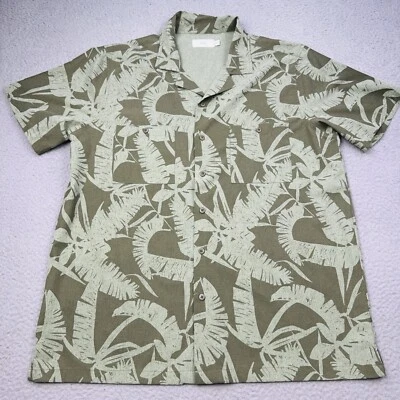 Camisa ONIA Para Hombres Grande Verde Floral Palmeras Informal Campamento Vacaciones Viaje Foto 1 de 4