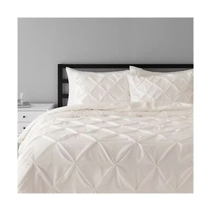 Juego de edredón tamaño King/dos fundas de almohada 100 % poliéster suave crema ligera - Imagen 1 de 8