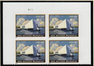 2014 USS Arizona $19.99 denomination Sc 4873 MNH plate block of 4 Landmarks - Picture 1 of 1